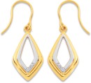 9ct-Diamond-Two-Tone-Kite-Shaped-Earrings Sale