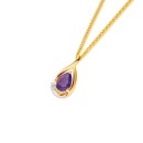 9ct-Amethyst-with-Diamond-Teardrop-Pendant Sale