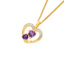 9ct-Amethyst-Diamond-Heart-Pendant Sale