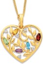 9ct-Multi-Gemstone-Diamond-Heart-Enhancer-Pendant Sale