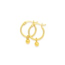 9ct-Polished-Hoop-Earrings-with-Ball-Drop Sale