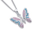 Sterling-Silver-Multi-Colour-Cubic-Zirconia-Butterfly-Pendant Sale