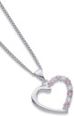 Sterling-Silver-Cubic-Zirconia-Pink-White-Heart-Pendant Sale