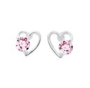 Sterling-Silver-Pink-Cubic-Zirconia-Heart-Studs Sale