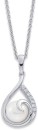 Sterling-Silver-Freshwater-Pearl-Cubic-Zirconia-Open-Pendant-with-Chain Sale