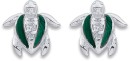 Sterling-Silver-Malachite-Cubic-Zirconia-Turtle-Studs Sale