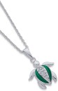 Sterling-Silver-Malachite-Cubic-Zirconia-Turtle-Pendant-with-Chain Sale