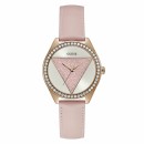 Guess-Tri-Glitz-Rose-Tone-Leather-Strap-Ladies-Watch Sale