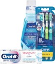 Oral-B-Sensitivity-Gum-90g-Mouthwash-500ml-Floss-Picks-75s-or-Toothbrush-3-Pack Sale