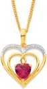 9ct-Created-Ruby-Diamond-Heart-Pendant Sale