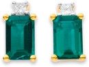 9ct-Created-Emerald-Diamond-Studs Sale