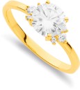 9ct-Cubic-Zirconia-Ring-with-Cubic-Zirconia-Sides Sale