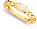 9ct-Rectangle-Cubic-Zirconia-Rub-Over-Chain-Link-Ring Sale