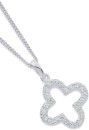 Sterling-Silver-Cubic-Zirconia-Clover-Pendant Sale