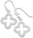 Sterling-Silver-Cubic-Zirconia-Clover-Hook-Earrings Sale