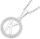 Sterling-Silver-Initial-K-in-Cubic-Zirconia-Round-Pendant Sale