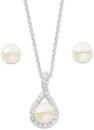 Sterling-Silver-Freshwater-Pearl-Cubic-Zirconia-Pendant-Earrings-Set Sale