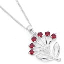 Sterling-Silver-Pretty-Red-Cubic-Zirconia-Pohutukawa-Pendant Sale