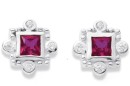 Sterling-Silver-Red-Cubic-Zirconia-Studs Sale