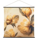 154x154cm-Scroll-Wall-Art-Golden-Flowers Sale