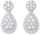 9ct-White-Gold-Diamond-Pear-Drop-Stud-Earrings Sale