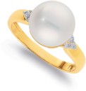 9ct-Freshwater-Pearl-Diamond-Ring Sale