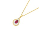 9ct-Gold-2-Tone-Created-Ruby-Diamond-Swirl-Pendant Sale
