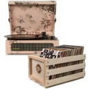 Crosley-Voyager-Floral-Bluetooth-Turntable-with-Crate Sale