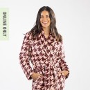 Amparo-May-Houndstooth-Plush-Pink-Sand-Robe Sale