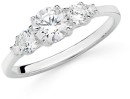 Sterling-Silver-Five-Round-Cubic-Zirconia-Dress-Ring Sale