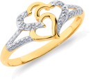 9ct-Diamond-Triple-Heart-Ring Sale