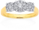 9ct-Three-Cluster-Diamond-Ring Sale
