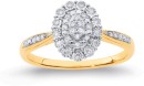 9ct-Diamond-Oval-Cluster-Ring Sale