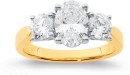 14ct-3-Stone-Element-Lab-Diamond-Oval-Ring-Set Sale