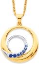 9ct-Created-Sapphire-Diamond-Circle-Pendant Sale