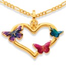9ct-Enamel-Butterflies-on-Heart-Pendant Sale