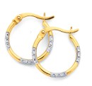 9ct-Yellow-and-White-Gold-15mm-Diamond-Cut-Hoop-Earrings Sale