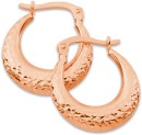 9ct-Rose-Gold-17MM-Diamond-Cut-Creole-Hoops Sale