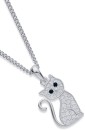 Sterling-Silver-Cubic-Zirconia-Cat-Pendant Sale