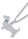 Sterling-Silver-Cubic-Zirconia-Dashcund-Pendant Sale