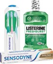 Sensodyne-Toothpaste-110g-Toothbrush-3-Pack-or-Listerine-Fresh-Burst-500ml Sale