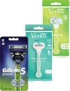 Gillette-5-Sport-Venus-Deluxe-or-Extra-Smooth-Razor-2-Blades Sale