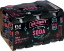 Smirnoff-Soda-Pink-Grapefruit-Crush-6-or-Smirnoff-Soda-Yuzu-Citrus-Burst-6-6-x-330mL-Cans Sale