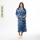 Amparo-Drew-Check-Unisex-34-Length-Bathrobe-Navy Sale