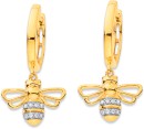 9ct-Diamond-Bee-Huggies Sale