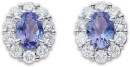 10ct-1ct-Lab-Grown-Diamond-Tanzanite-Oval-Earrings Sale