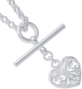 Sterling-Silver-50cm-Belcher-Necklace-with-Filigree-Heart-Fob Sale