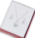 Sterling-Silver-Cubic-Zirconia-Infinity-Twist-Pendant-Earrings-Set Sale