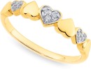 9ct-Diamond-Hearts-Ring Sale
