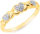 9ct-Diamond-Hearts-Ring Sale